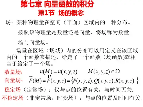 高数=第十章 向量场地积分