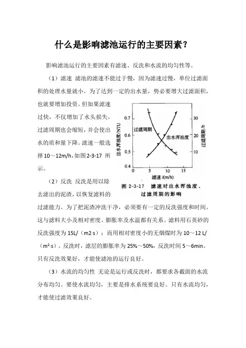 什么是影响滤池运行的主要因素