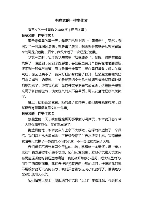 有意义的一件事作文300字（通用3篇）