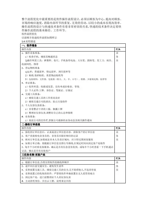 快件操作的流程