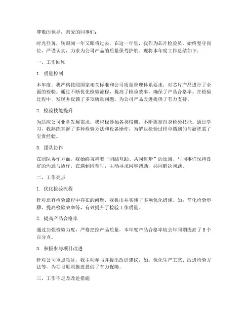 芯片检验年度总结汇报范文