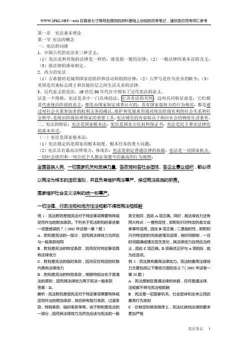 宪法 15天复习笔记