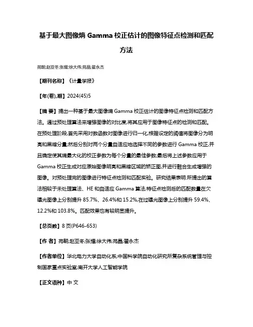 基于最大图像熵Gamma校正估计的图像特征点检测和匹配方法
