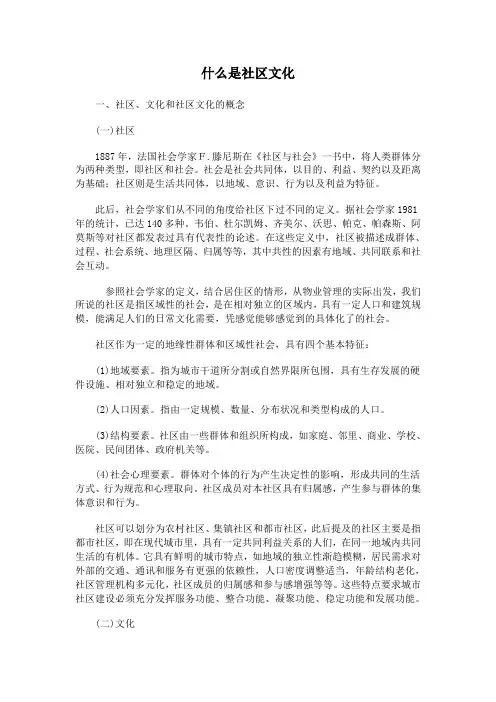 什么是社区文化