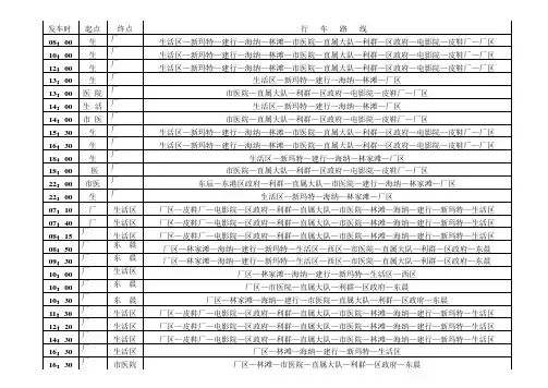 日照钢铁最新通勤班车表