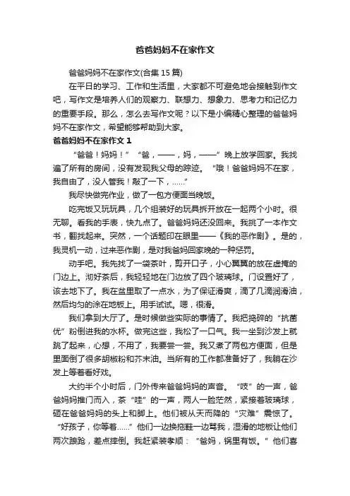 爸爸妈妈不在家作文