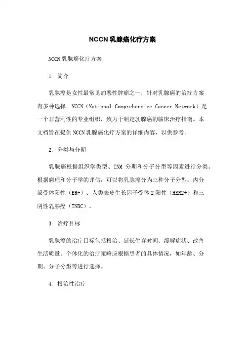 NCCN乳腺癌化疗方案