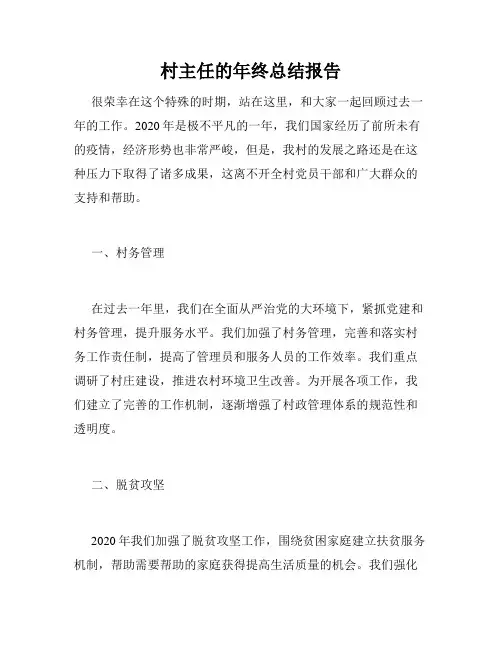 村主任的年终总结报告
