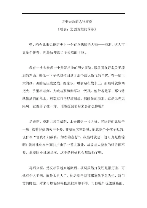 历史失败的人物事例