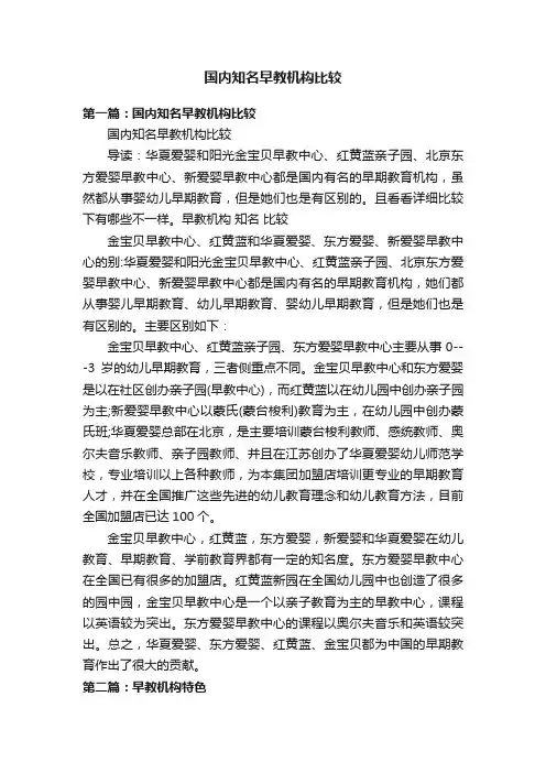 国内知名早教机构比较
