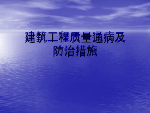 建筑工程质量通病防治措施培训讲义PPT