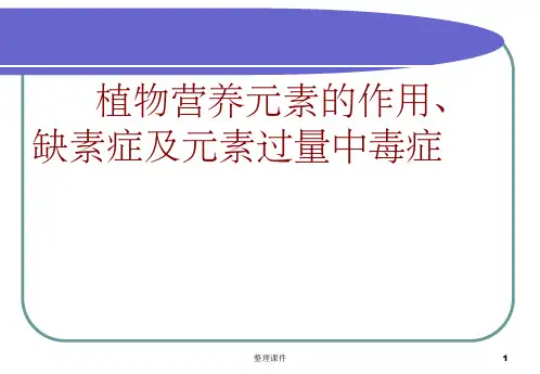 植物缺素症状及元素过量中毒症状