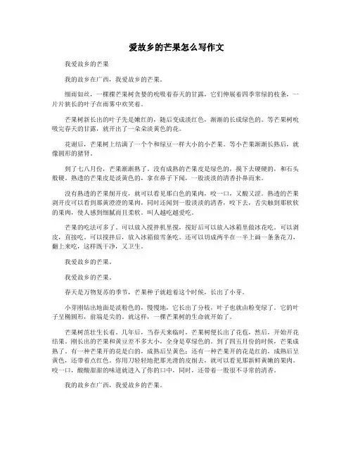 爱故乡的芒果怎么写作文