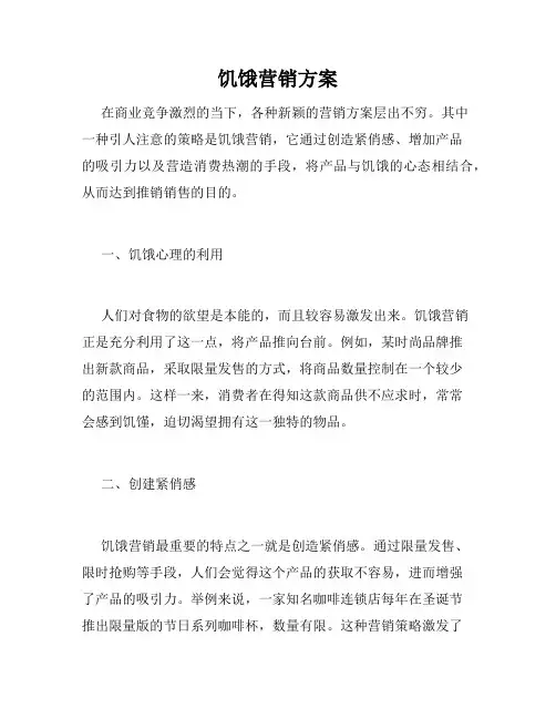 饥饿营销方案