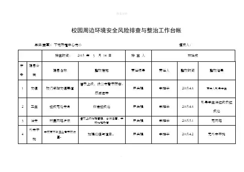 校园周边环境安全隐患排查与整治工作台帐