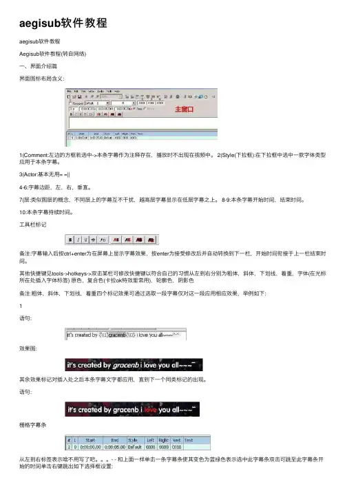 aegisub软件教程