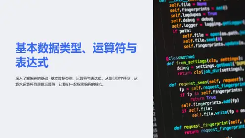 基本数据类型、运算符与表达式