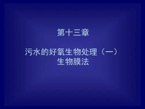 2019精品工学第五章污水的好氧生物处理一生物膜法化学