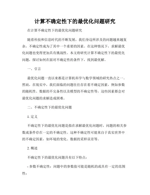 计算不确定性下的最优化问题研究