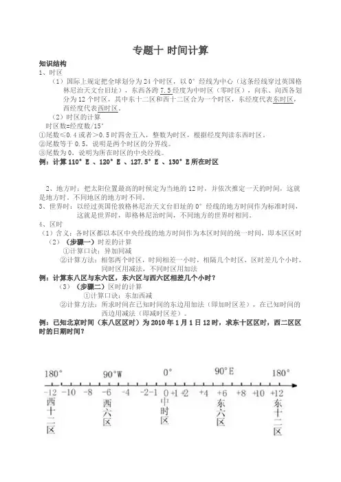 (完整版)初中地理专题复习时区区时