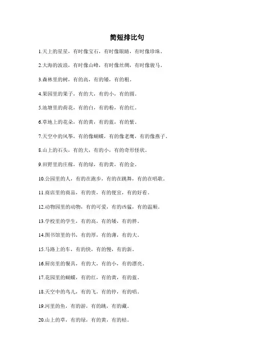 30个简短排比句