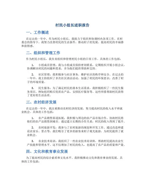 村民小组长述职报告