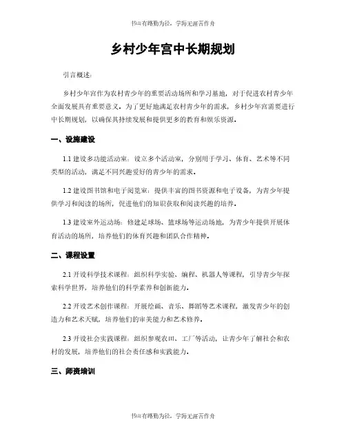 乡村少年宫中长期规划