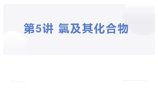 2-2氯及其化合物 课件 高一化学人教版(2019)必修第一册