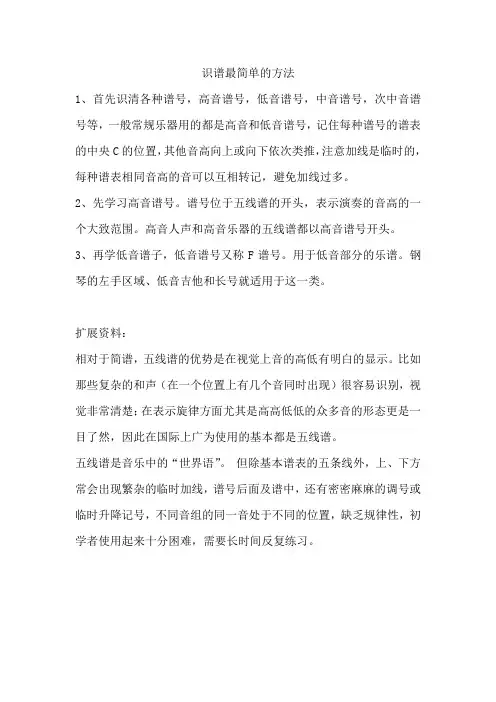 识谱最简单的方法