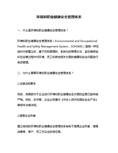 环境和职业健康安全管理体系