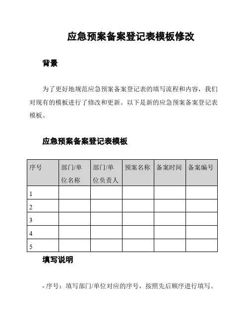 应急预案备案登记表模板修改