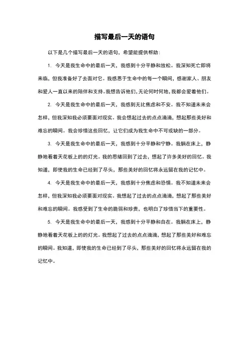 描写最后一天的语句
