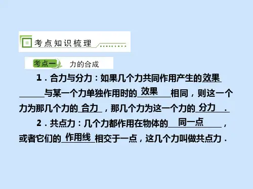 人教版课标高中物理必修一力的合成与分解部分