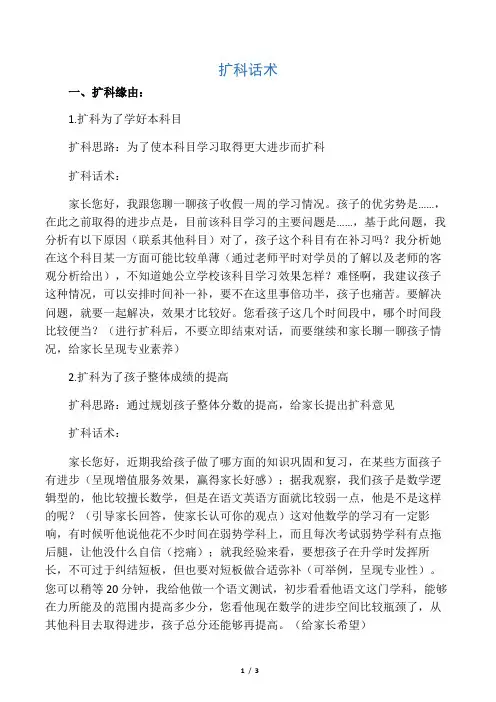 扩科话术