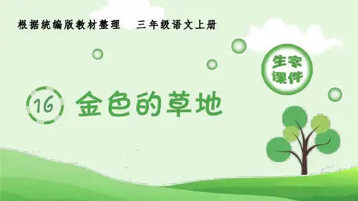 部编版三年级上册语文《金色的草地》(生字课件)