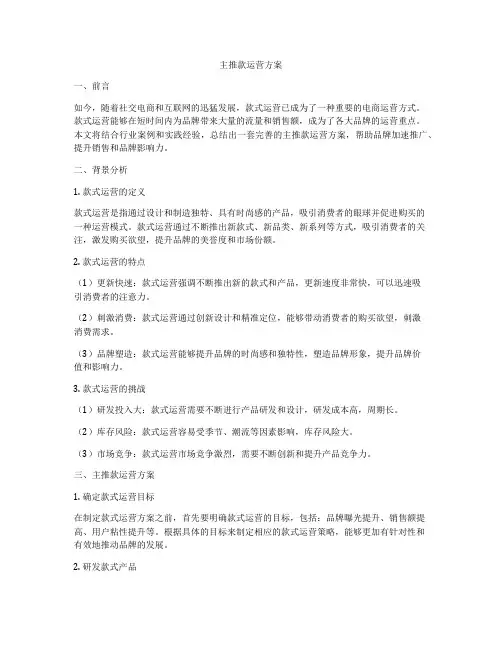主推款运营方案