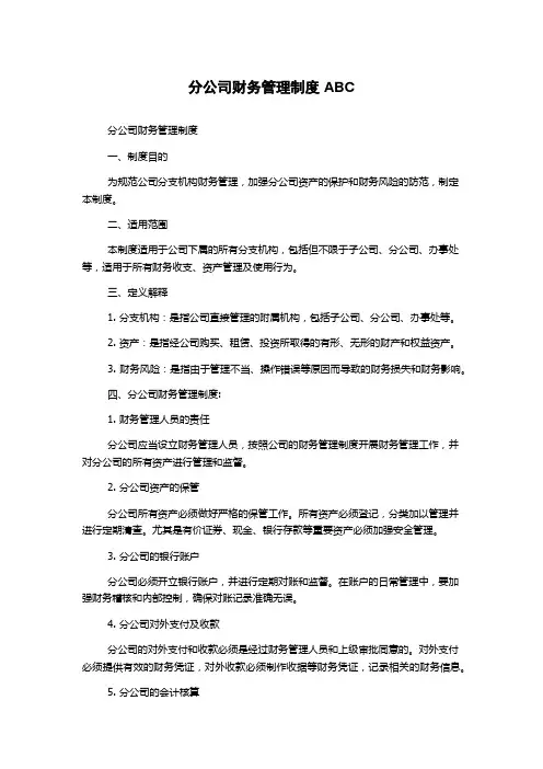 分公司财务管理制度ABC