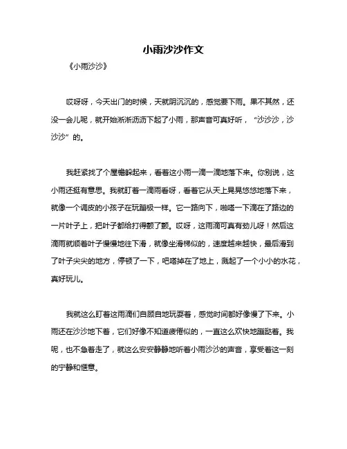小雨沙沙作文
