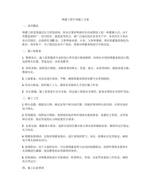 喷灌工程专项施工方案