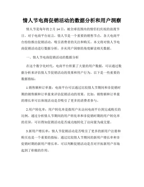 情人节电商促销活动的数据分析和用户洞察