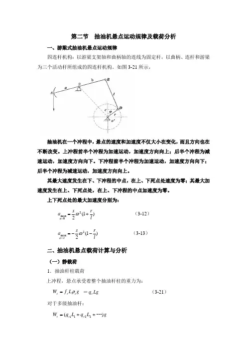 抽油机悬点运动规律及载荷分析