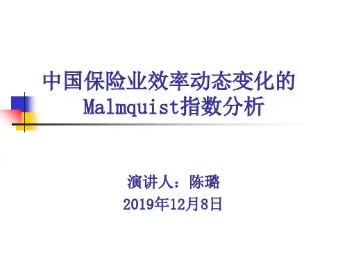 中国保险业效率动态变化的Malmquist指数分析-41页精选文档