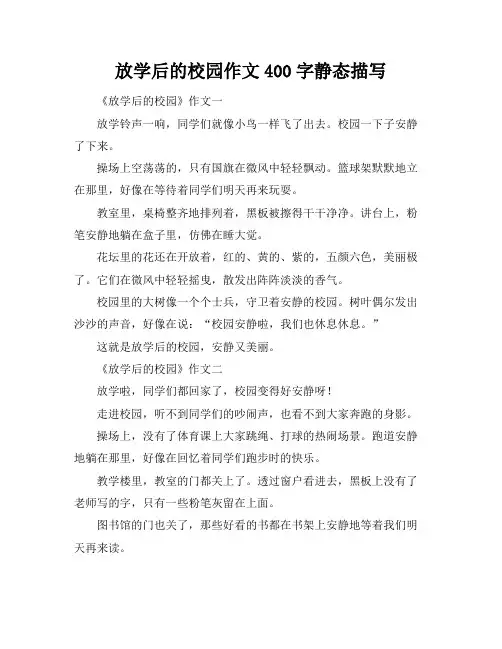 放学后的校园作文400字静态描写