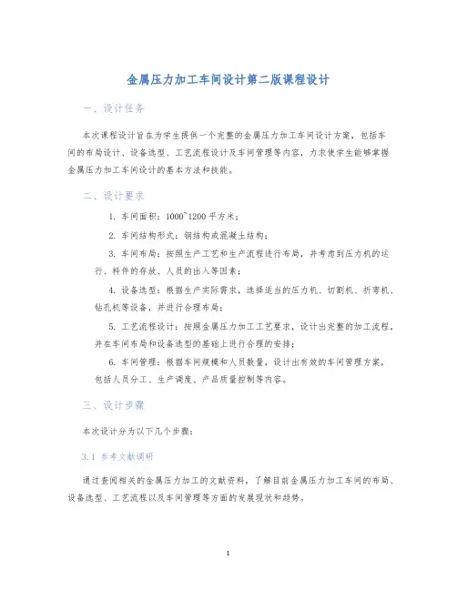 金属压力加工车间设计第二版课程设计