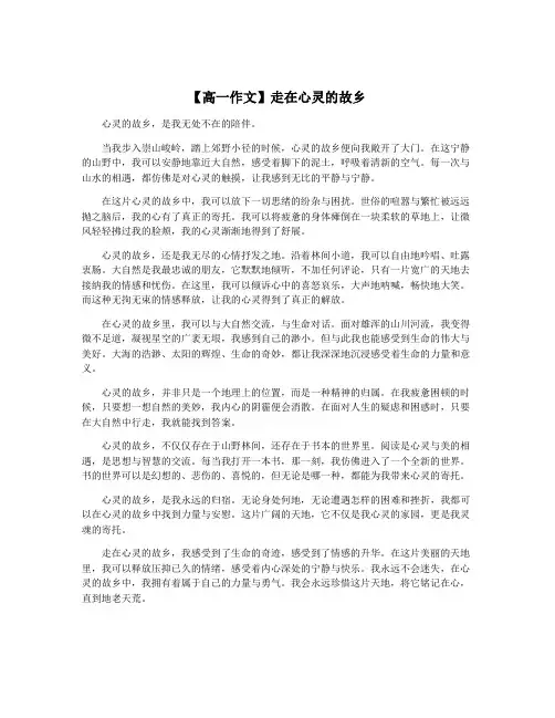 【高一作文】走在心灵的故乡
