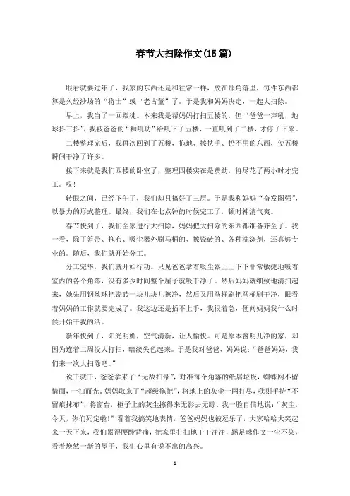 春节大扫除作文