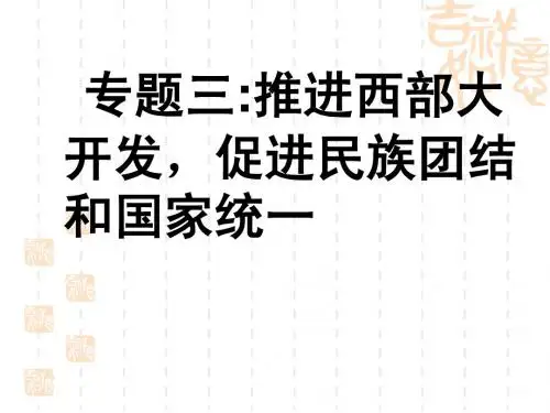 专题三：西部大开发