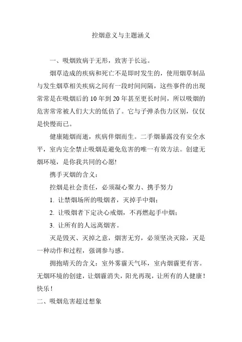 控烟意义与主题涵义