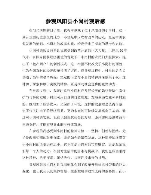 参观凤阳县小岗村观后感