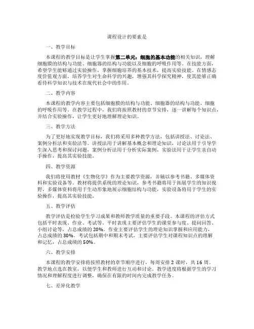 课程设计的要素是